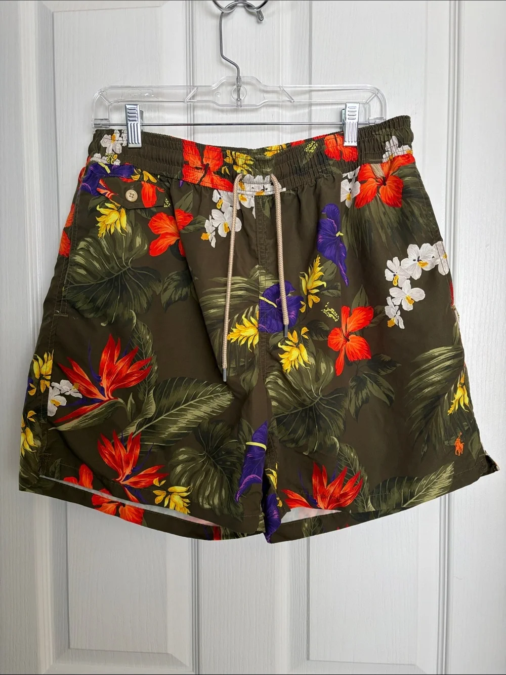 Polo by Ralph Lauren Olive Tropical Floral Swim Shorts